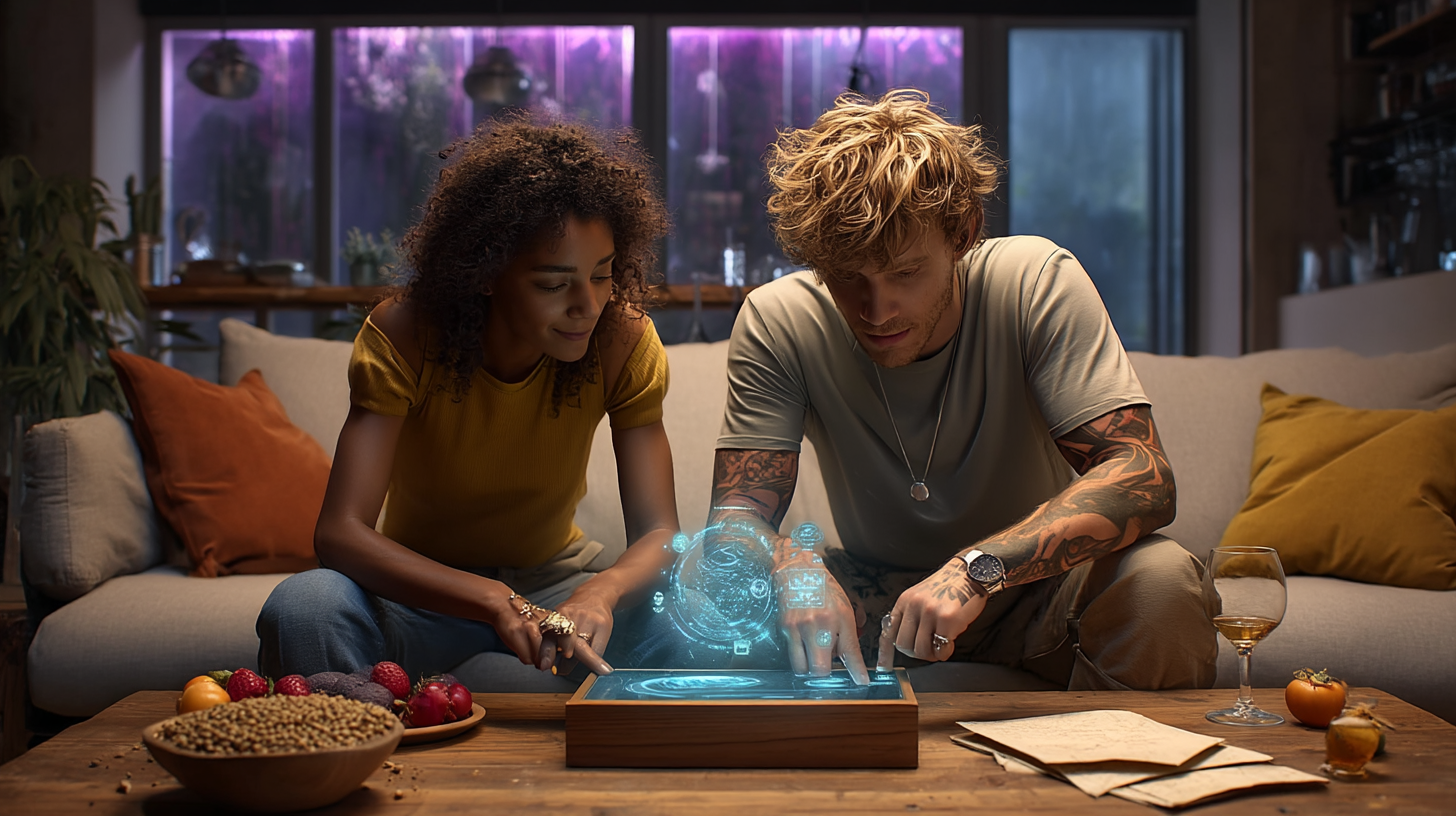 Maya and Stefan at dinner